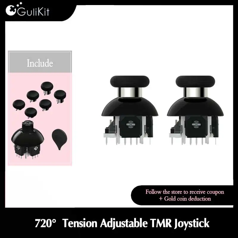 GuliKit 720 ° Spannungseinstellbarer TMR-Joystick für Switch Pro Xbox Series/Elite Series 2 Spielzubehör Reparatur für PS4 PS5 Edge Image