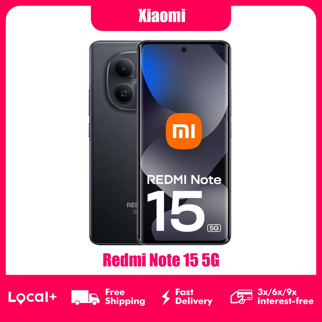 Xiaomi Redmi Note 15 5G 8GB 256GB 6,77 Zoll FHD+ AMOLED-Display Snapdragon 6 Gen 3 108MP Kamera 5520mAh Akku ohne Ladegerät Image