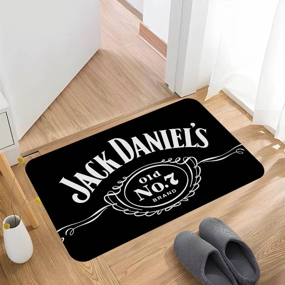 Klassische Whiskey-Logo J-Jack D-DanielS Fußmatten, Retro, mehrere Auswahlmöglichkeiten, Wohnzimmer- und Küchenteppich, rutschfester Willkommensteppich Image