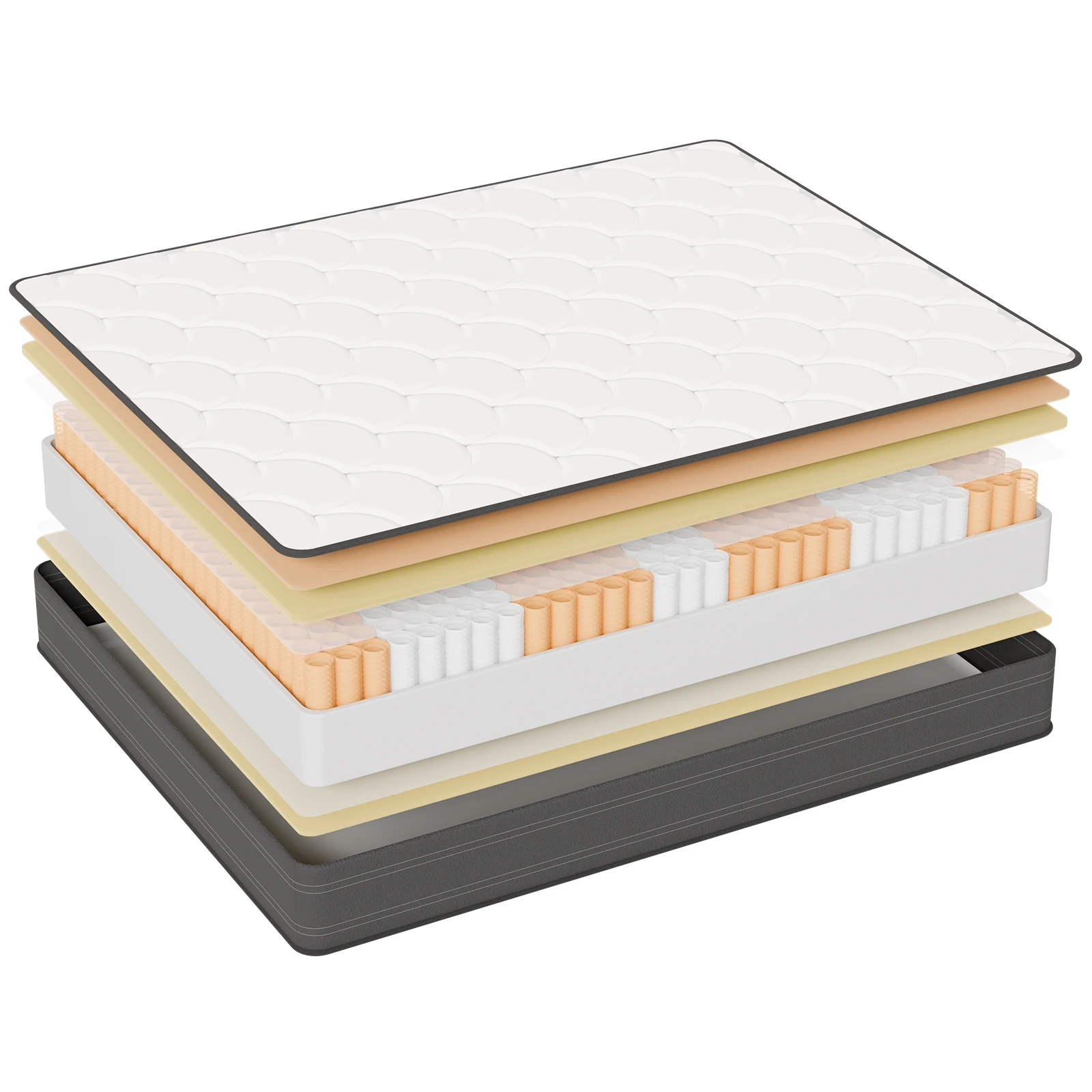 Taschenfederkernmatratze 180×200×22 cm – 7-Zonen Matratze Härte H3 mit Komfortschaum und stabiler Unterstützung Image