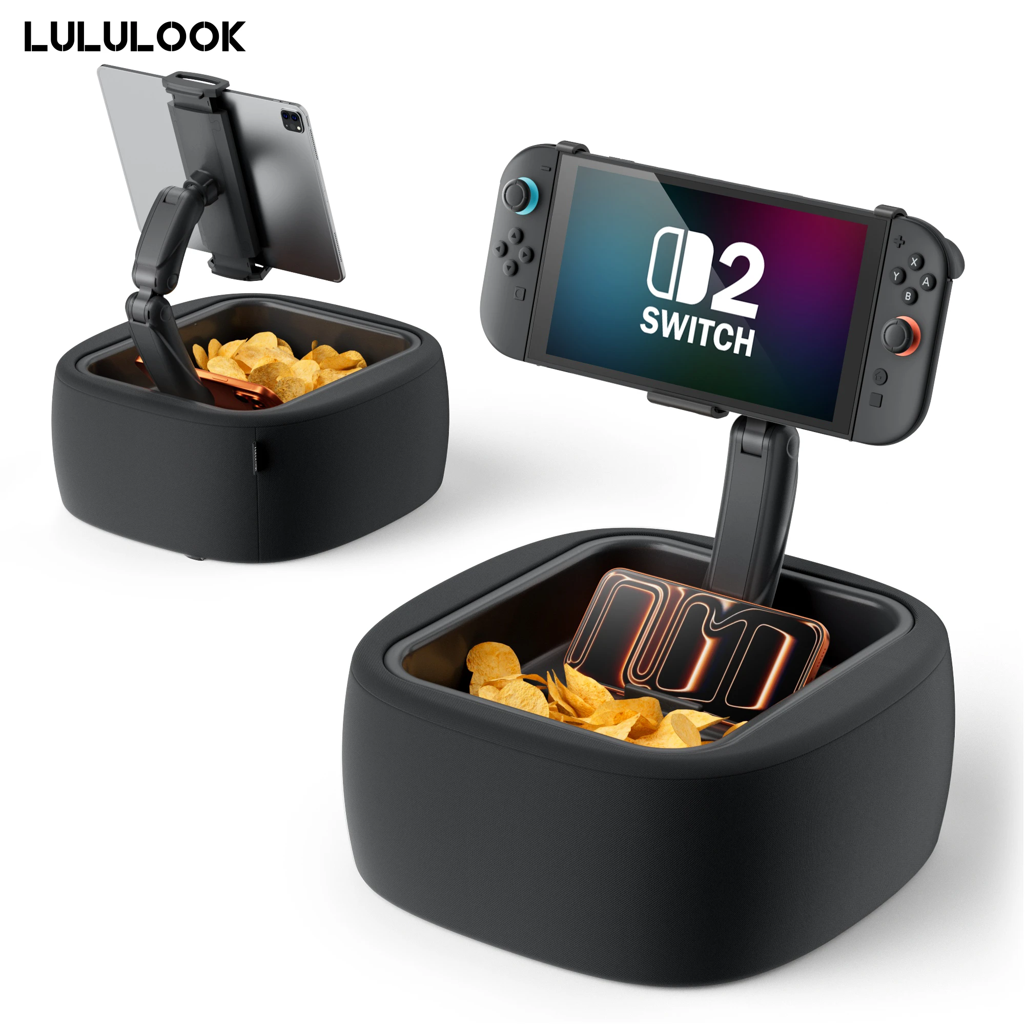 LULULOOK Gaming-Kissenständer für Nintendo Switch 2 und 4,7–14,6 Zoll Tablet, Zero-Gravity-Kissenständer für Steam Deck (maschinenwaschbar) Image