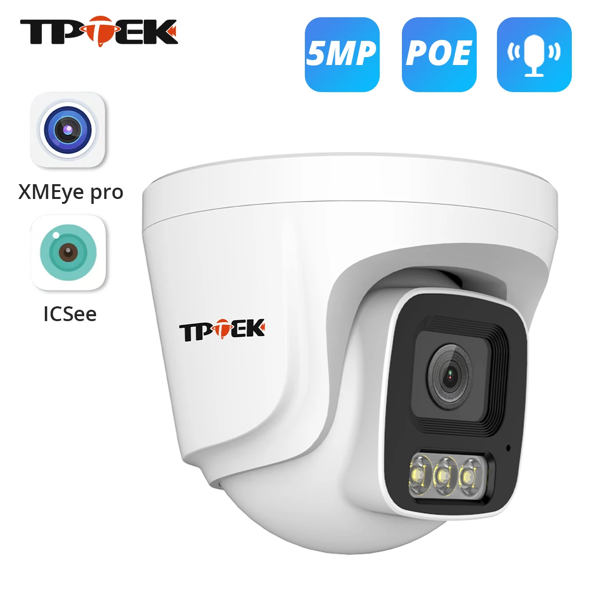 5MP IP Kamera POE Indoor Überwachung H.265 Zwei-wege Audio CCTV Farbe Nachtsicht Kamera Für POE System XMEye Pro iCSee Kamera Image