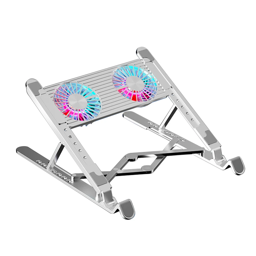 Laptop-Kühlpad mit 2/4 Lüftern, faltbare Laptop-Halterung, RGB, leiser Gaming-Laptop-Kühler, 7-fach höhenverstellbar für 11-17,3 Zoll Notebooks Image