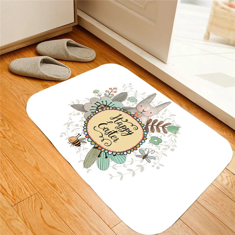 Cartoon Flanell Bedruckte Fußmatte Innenbereich-Teppich Saugfähige Rutschfeste Badezimmer Küche Kinderzimmer Bodenmatte Image