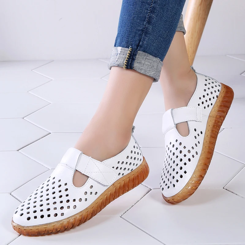 Comemore 2024 Mädchen Schuhe Frau Sommer Keil Turnschuhe Sandalen Damen Leder Frauen Schuhe Turnschuhe lässige Slipper weiße Wohnungen