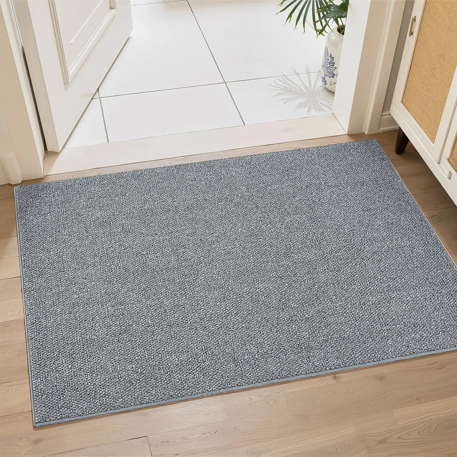 Haustürmatte für den Außenbereich, Willkommensmatte für den Außenbereich, Innenbereich, Eingangsbereich, Schmutzfalle, rutschfeste, waschbare, flache Fußmatte Image