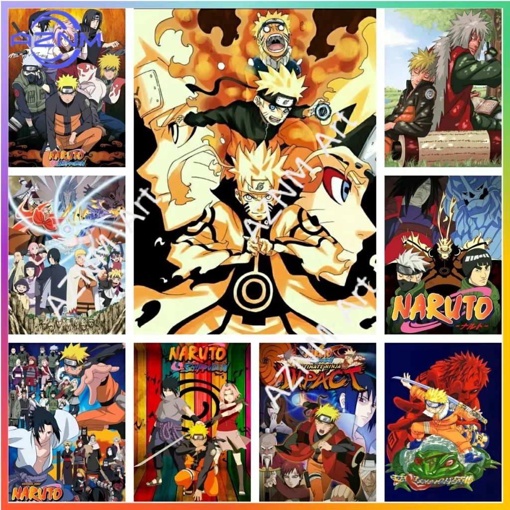 Naruto Shippuden Japanisches Cartoon-Puzzle als Heimdekoration, Neuerscheinung Leinwand-Wandbild für Wohnzimmerdekoration Image