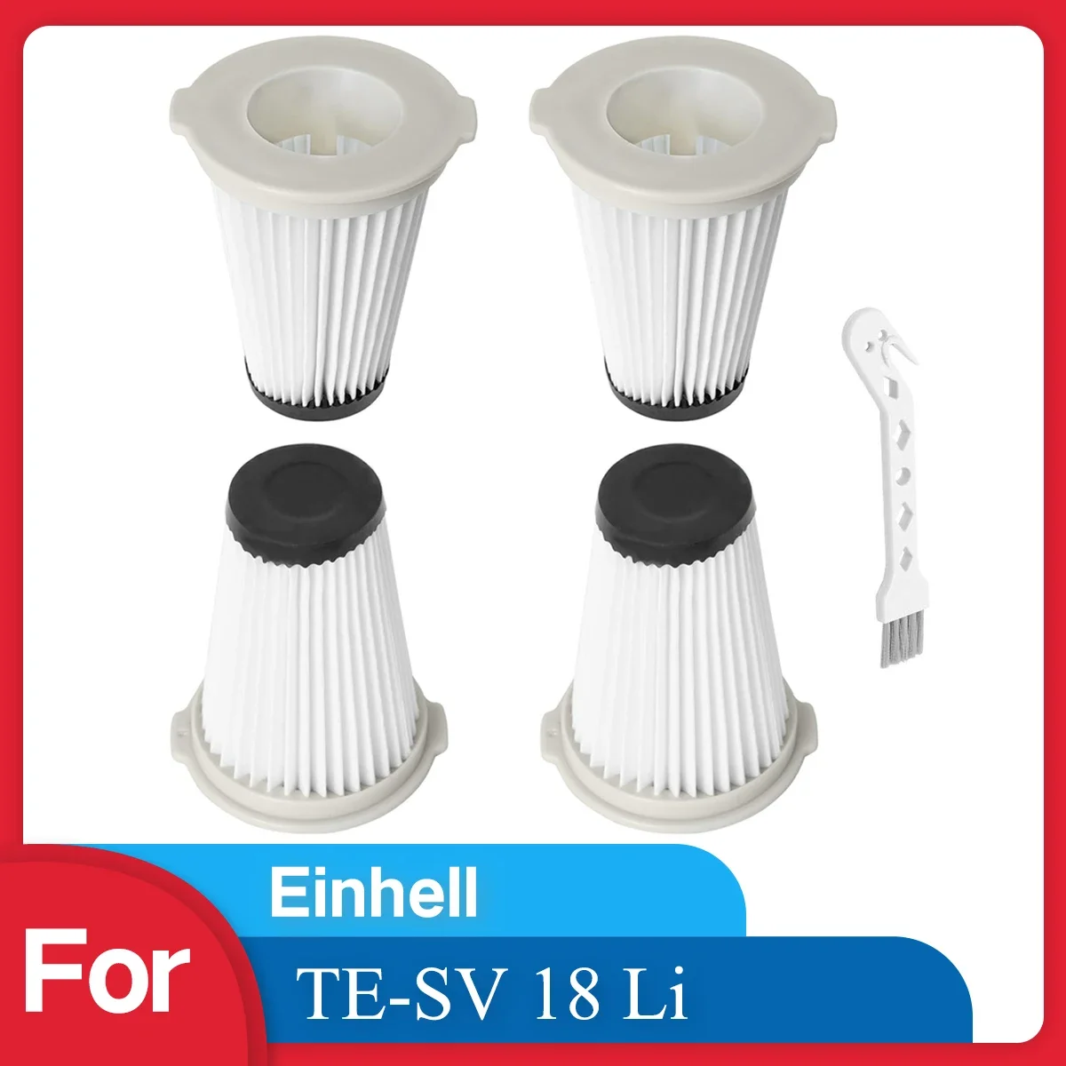 Waschbarer Filter (Staubsaugerzubehör, Faltenfilter passend für Einhell Akku-Staubsauger TE-SV 18Li) Image