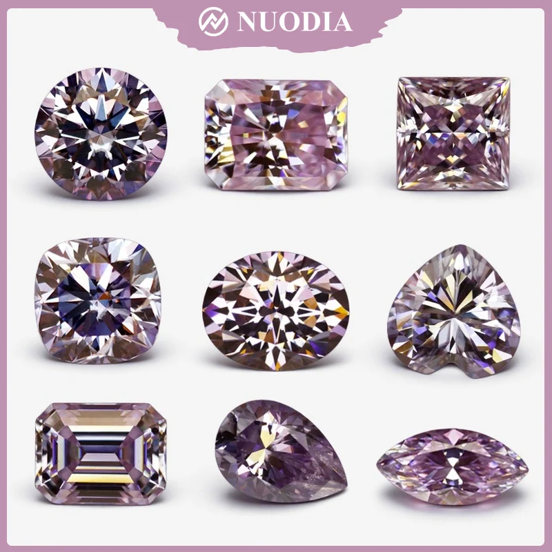 Moissanit Lose Stein Helllila Runde Birne Smaragd Strahlend Oval Prinzessin Herz Marquise Kissen Asscher Cut Schmuckherstellung Image