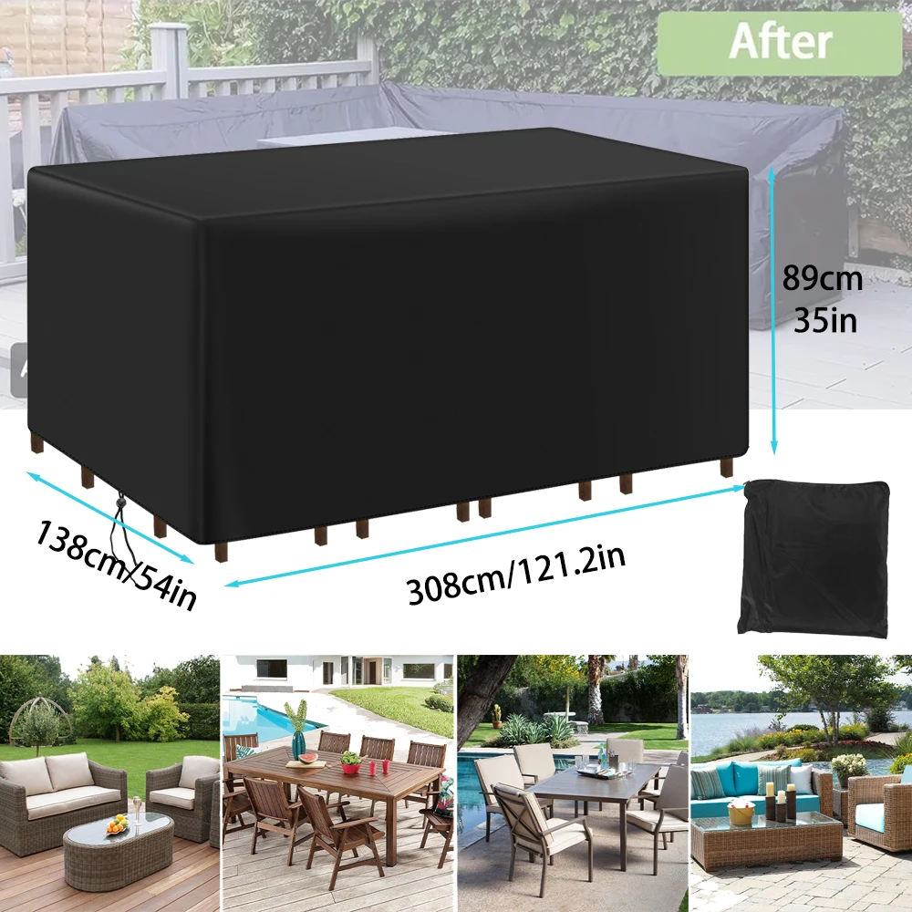 200 Größen Gängige Größen Outdoor-Möbelabdeckung Anti-UV Gartenstuhl-Staubschutz Tischschutz