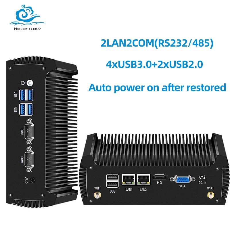 Intel Core i5-8250U Mini-PC Barebone Kit DDR4 unterstützt Linux WiFi-Computer für Industrie mit 4xUSB3.0 2xGbE LAN 2xRS232/485 Image