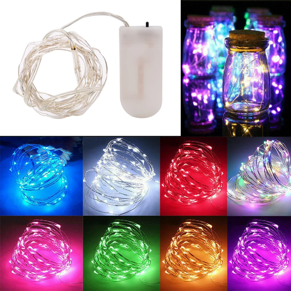 20 40 LEDs Kupferdraht Lichterkette Batteriebetriebene LED Lichterketten Party Hochzeit Innen Weihnachtsdekoration Girlande Lichter