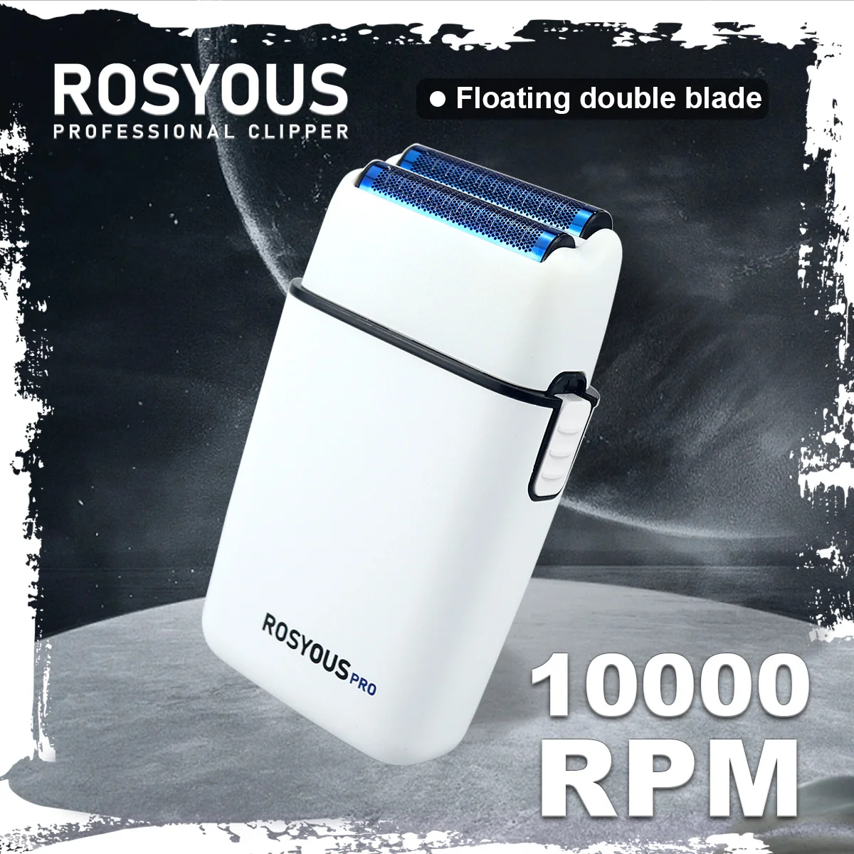 ROSYOUS RS620 Doppelfolie Blau Hypoallergenes Messernetz 10000 U/min USB Schnurloser professioneller Friseurrasierer Haarschneidemaschine Image