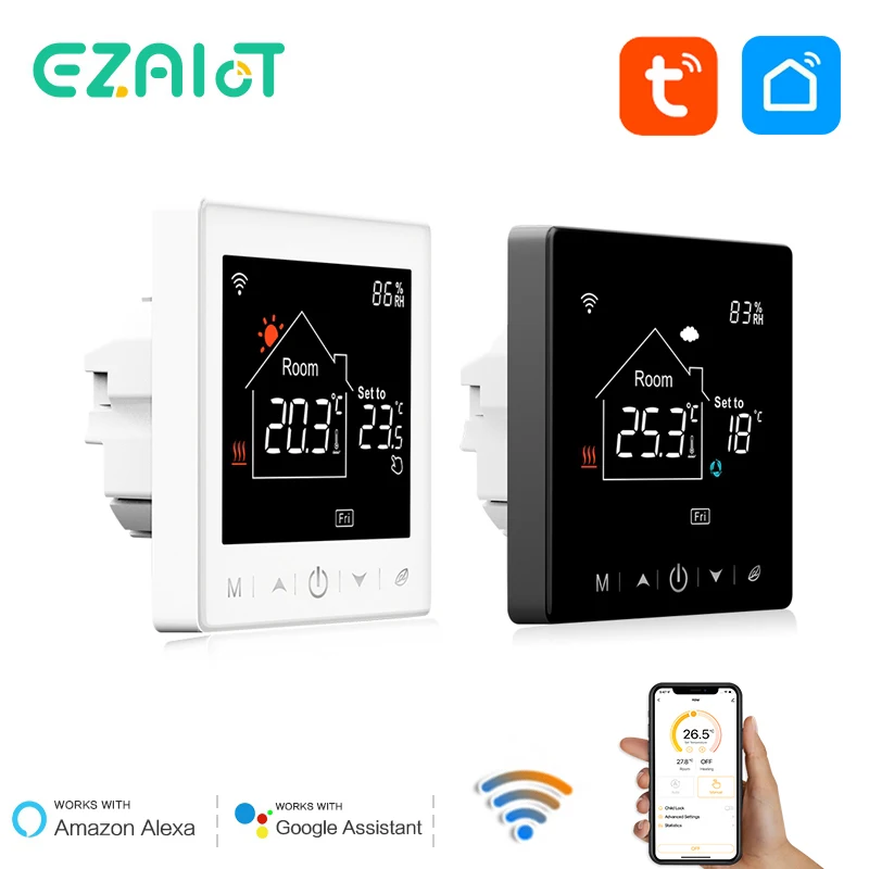WLAN-Smart-Thermostat für Elektrische Heizung und Gasboiler Fußbodenheizung Tuya Programmierbarer Temperaturregler Sprachsteuerung Google Home Alexa Image