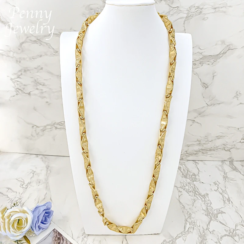 24 Zoll lange, hochwertige goldene Halskette im Hip-Hop-Stil, Dubai, 18 Karat vergoldet, Herrenmode, Verlobungsschmuck für Party, Hochzeit, Geschenke