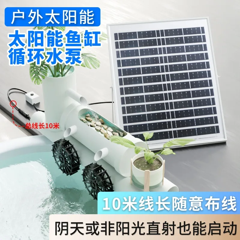 20 W Solar-Wasserpumpe für Fischteichfilter, Sauerstoffanreicherung, Tank, Steingarten, fließendes Wasser, tauchfähig, für den Außenbereich Image