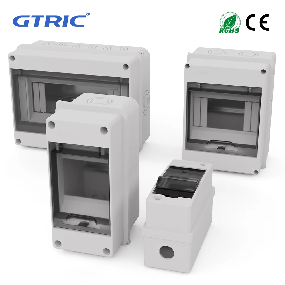 GTRIC HT 2/3/5/8-Wege-Serie Anschlussdose aus PC-Kunststoff für den Außenbereich, IP65 Wasserdicht und Staubdicht, DIN-Schienen-Verteilerschalterkasten Image