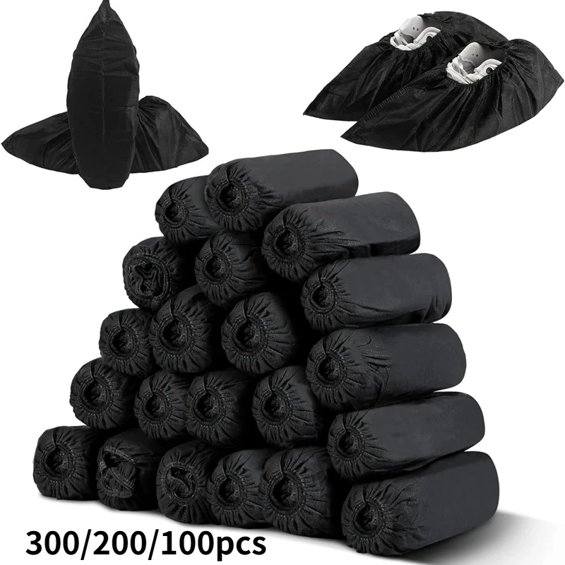300/200/100 Stück Schuhüberzüge, rutschfeste Einweg-Stiefelüberzüge, langlebige Fußschuhschutz für den Innenbereich Image