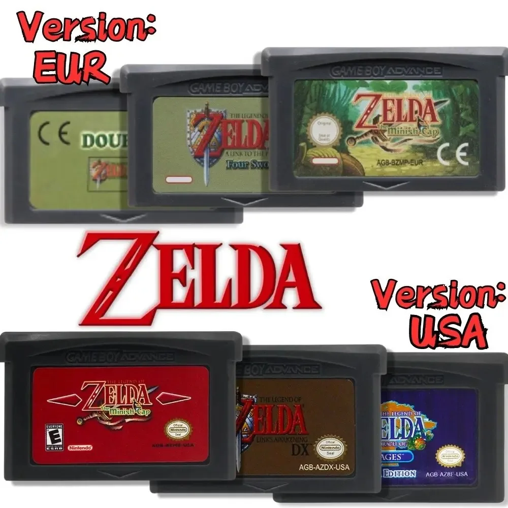 GBA-Spielkassette 32-Bit-Videospielkonsole The Legend Of Zelda Spielkarte FOUR SWORDS The Minish Cap US/EU-Version Image