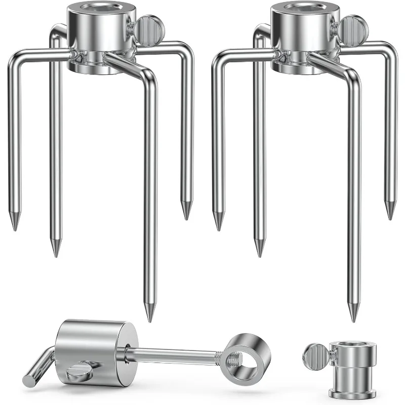 Grill-Rotisserie-Fleischgabel-Set, 1 Paar Edelstahl-Spieß-Zähler, Balance-Buchse, Ersatz, passend für Grillstange, Kochen im Freien Image
