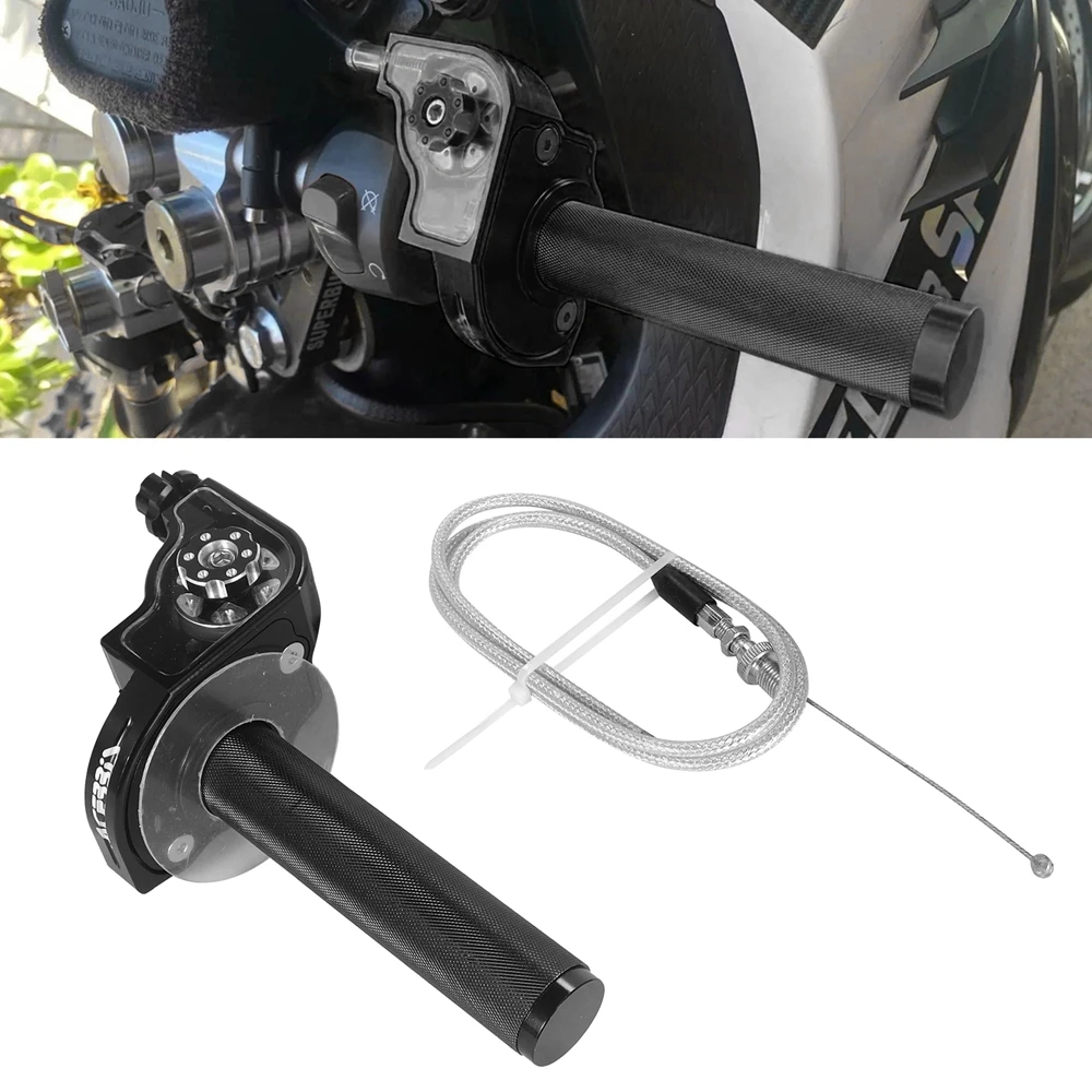 22mm Universal CNC Aluminium Gasdrehgriffe Lenkergriffe für Motorrad Moped Roller Fahrrad Image