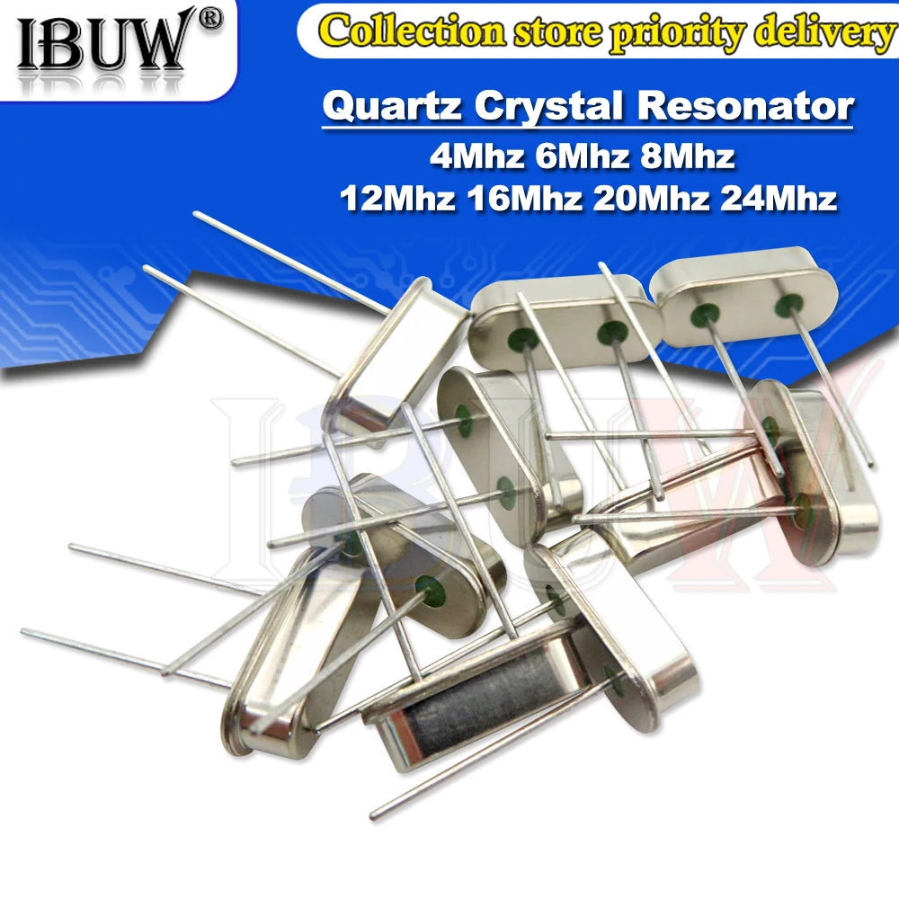 10PCS 4Mhz 6Mhz 8Mhz 12Mhz 16Mhz 20Mhz 24Mhz 32,768K 32,768K Quarz Kristall Resonator passive Oszillator HC49S 8,000MHZ Image