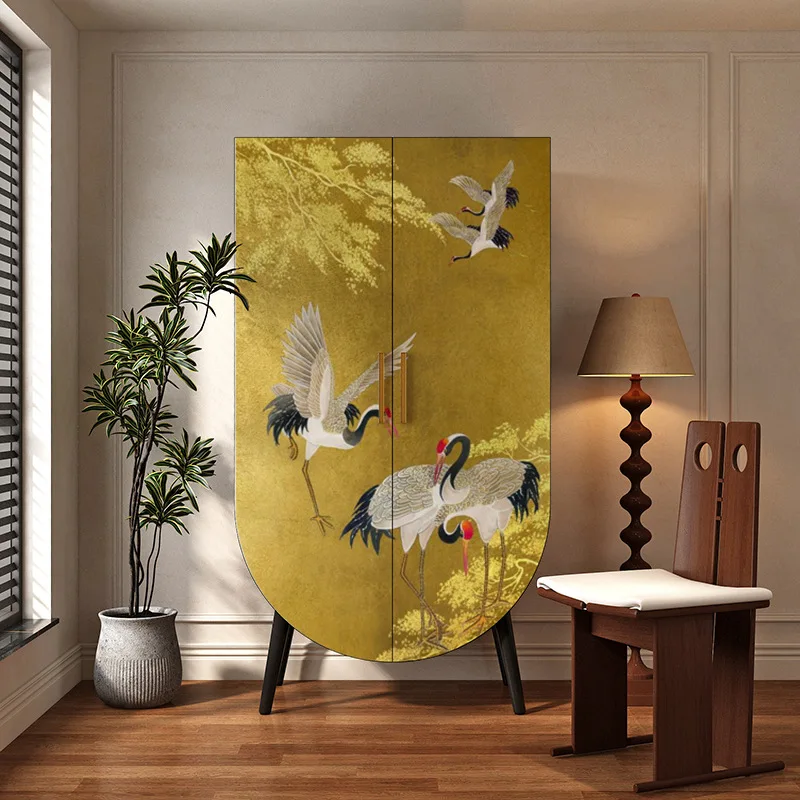 Neuer chinesischer Kleiderschrank, Garderobe, Aufbewahrung, Kleiderhängeschränke, montagefreie, lackierte Aufbewahrungsschränke aus Massivholz, neu C