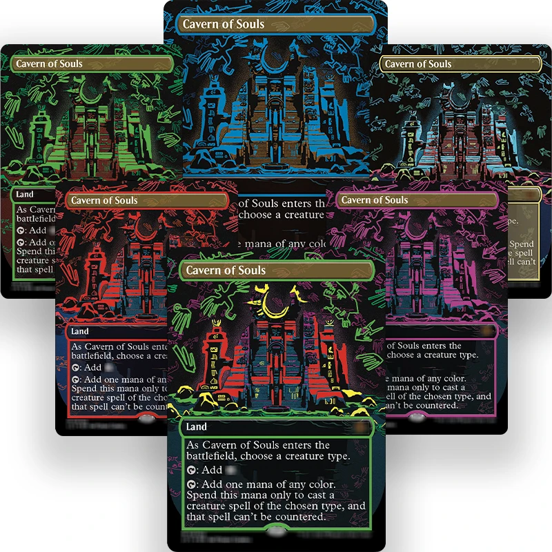 (LCI) HoloFoil Proxy Cavern of Souls Land Nummer 410/a/b/c/d/e/f Seltene holografische DIY-Replika-Sammelkarten