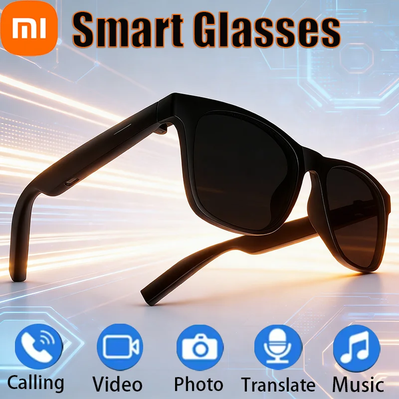 XIAOMI Smart-Brille mit Fernbedienung, Touch-Funktion, Fotokamera, Übersetzer, Sprachassistent, Sonnenbrille für Erwachsene, Kabellose Bluetooth-Brille Image