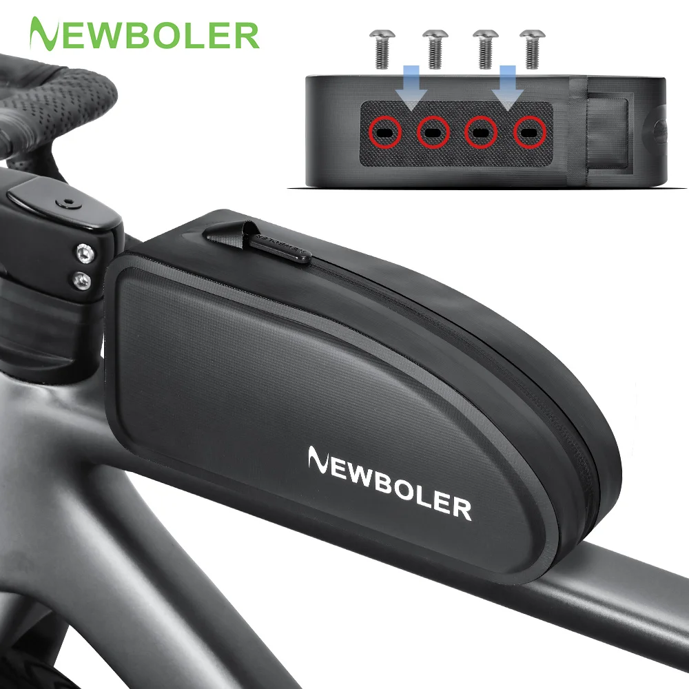 NEWBOLER Gravel Fahrradtasche Fahrrad Oberrohrtasche mit Schrauben Wasserdichte PVC Fahrradrahmentasche für Rennrad MTB Gravel Bike Image