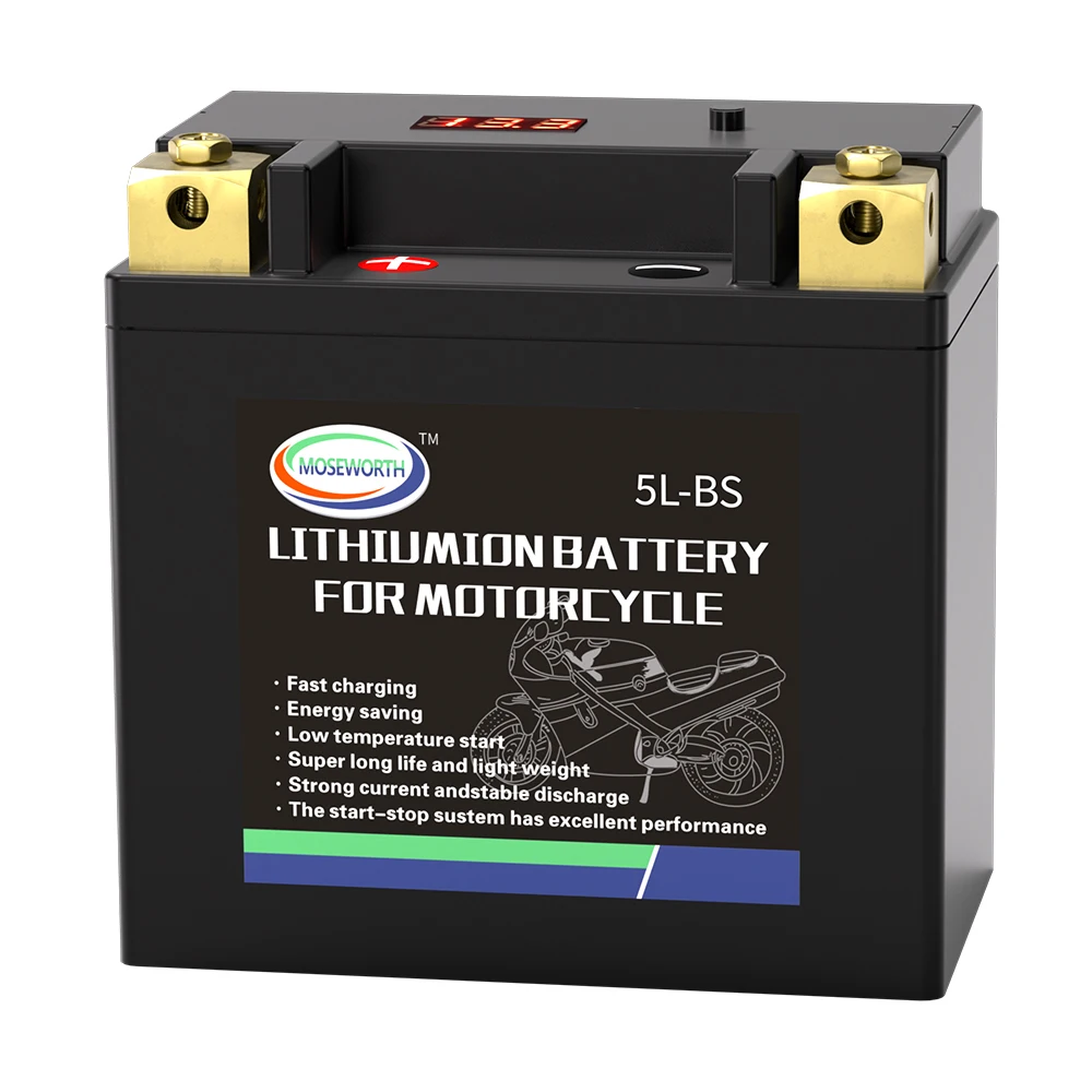 5L-BS Motorradbatterie 12V 3Ah LiFePO4 Lithiumbatterie mit BMS für ATV UTV kompatibel mit Honda Yamaha YTX5L-BS Batterien Image