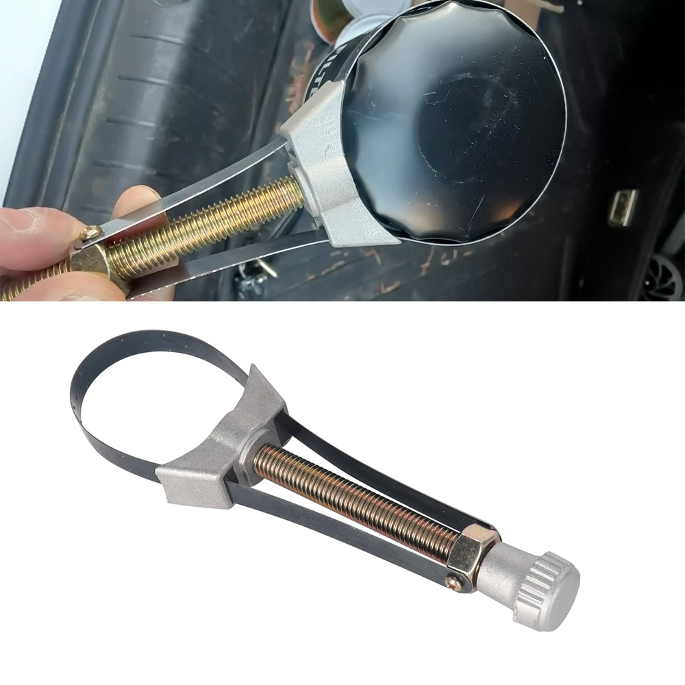 Ölfilterschlüssel, robust, verstellbarer Stahlriemen, 60 mm–120 mm Durchmesser, universelles Werkzeug zum Entfernen des Ölfilters für Auto, Motorrad