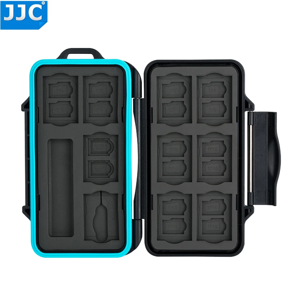 JJC Kamera Speicher Karte Lagerung Wasser-Beständig Fall für SD/Micro SD/TF/Micro SIM/nano SIM SD Speicher Karte Organizer Box Halter Image