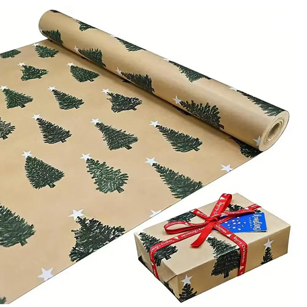Weihnachten Geschenkpapier Urlaub Weihnachten Geburtstag Dekorationen für Urlaub Geschenkverpackung Party Dekorationen DIY Party Sup Image