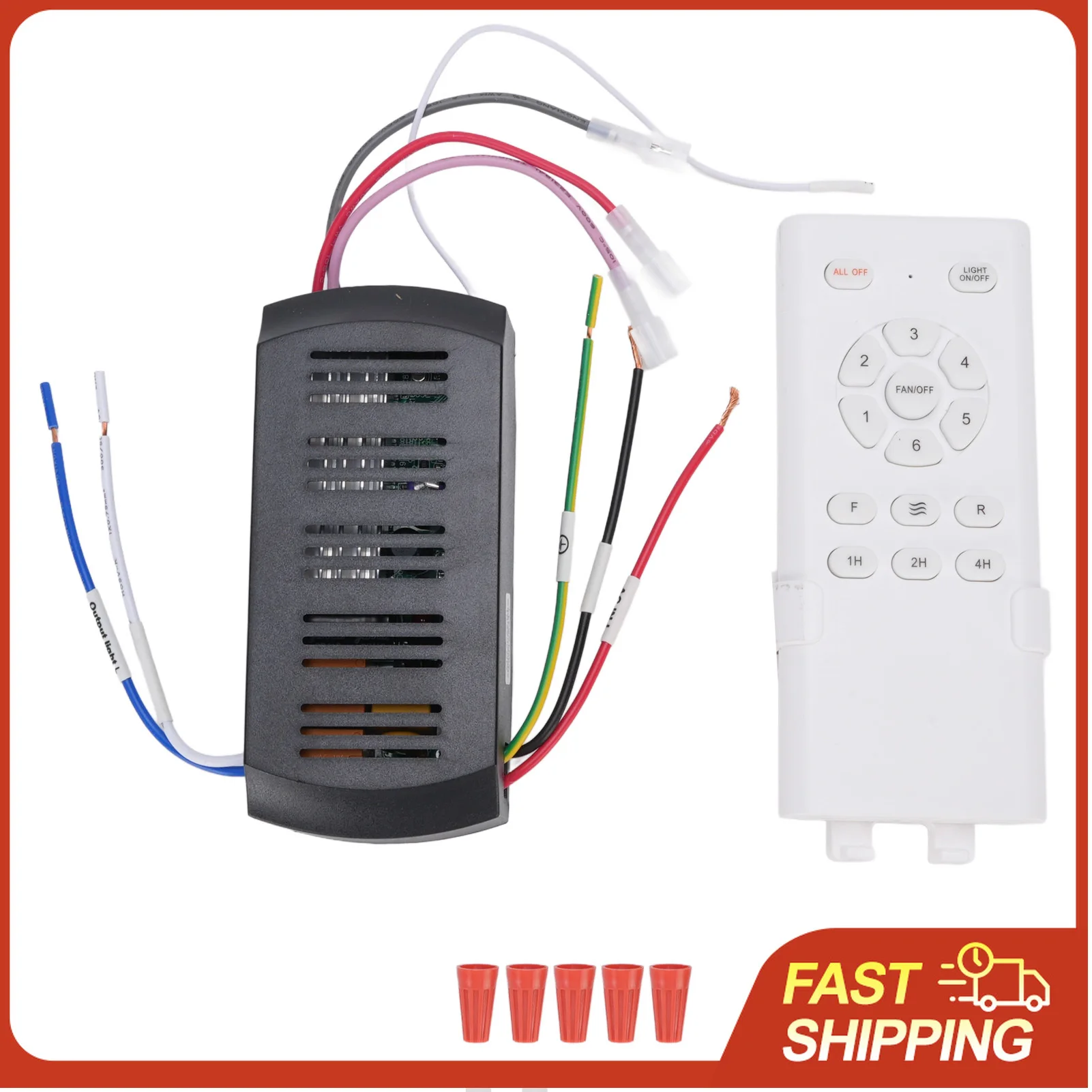 Deckenventilator-Fernbedienungsset, leichtes ABS, batteriebetrieben, Ersatz für Deckenventilator-Fernbedienung zur Reparatur Image