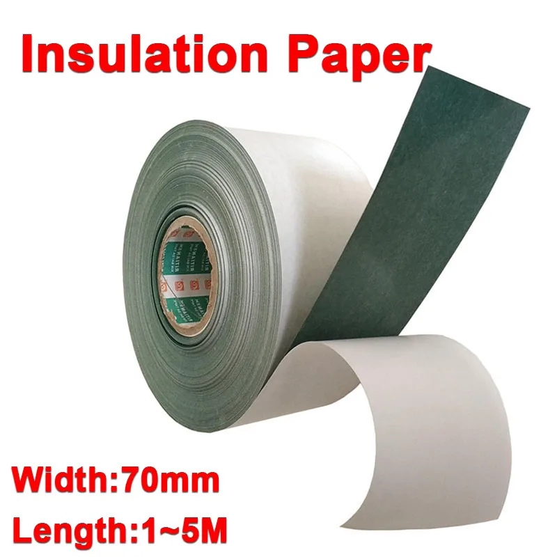 70 mm breites Isolierpapier für Lithium-Akku, 1–5 Meter, mit Kleber befestigtem Fischpapier, 18650, 21700, 26650, 32650 Akku Image