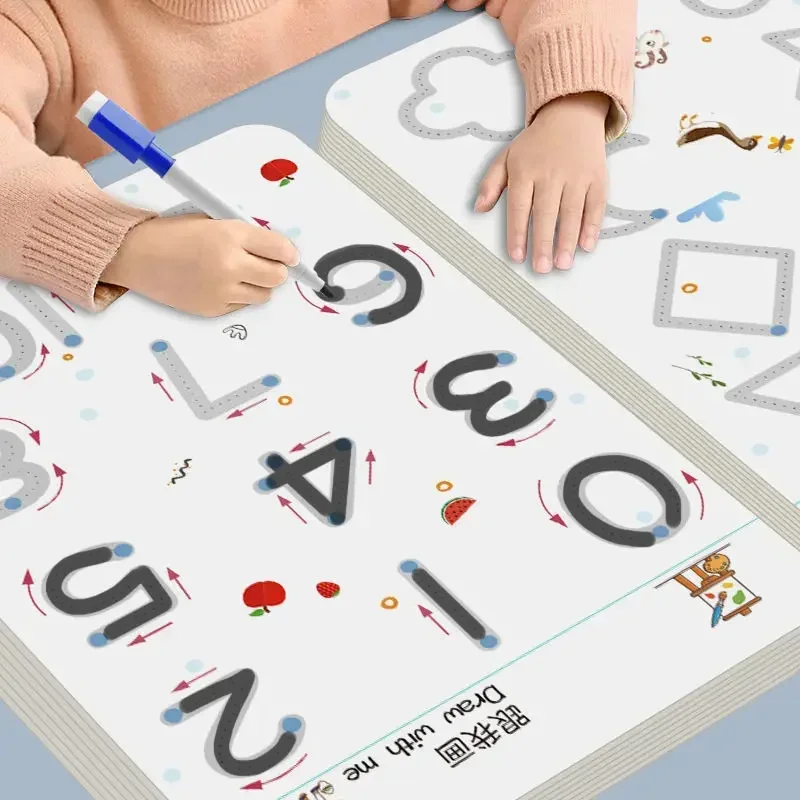 Magisches Tracing-Arbeitsbuch, pädagogische Montessori-Bücher für Kinder, Stiftkontrolle, Training, wiederverwendbares Kalligraphie-Kopierbuch für Kinder Image