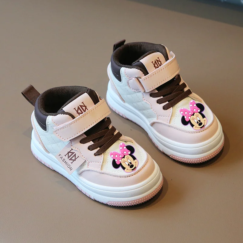 Mickey Mouse Kinder Turnschuhe Disney Frühling Herbst Mädchen Casual Schuhe Bord Schuhe Jungen High Top Kleinkind Schuhe Klett Baby