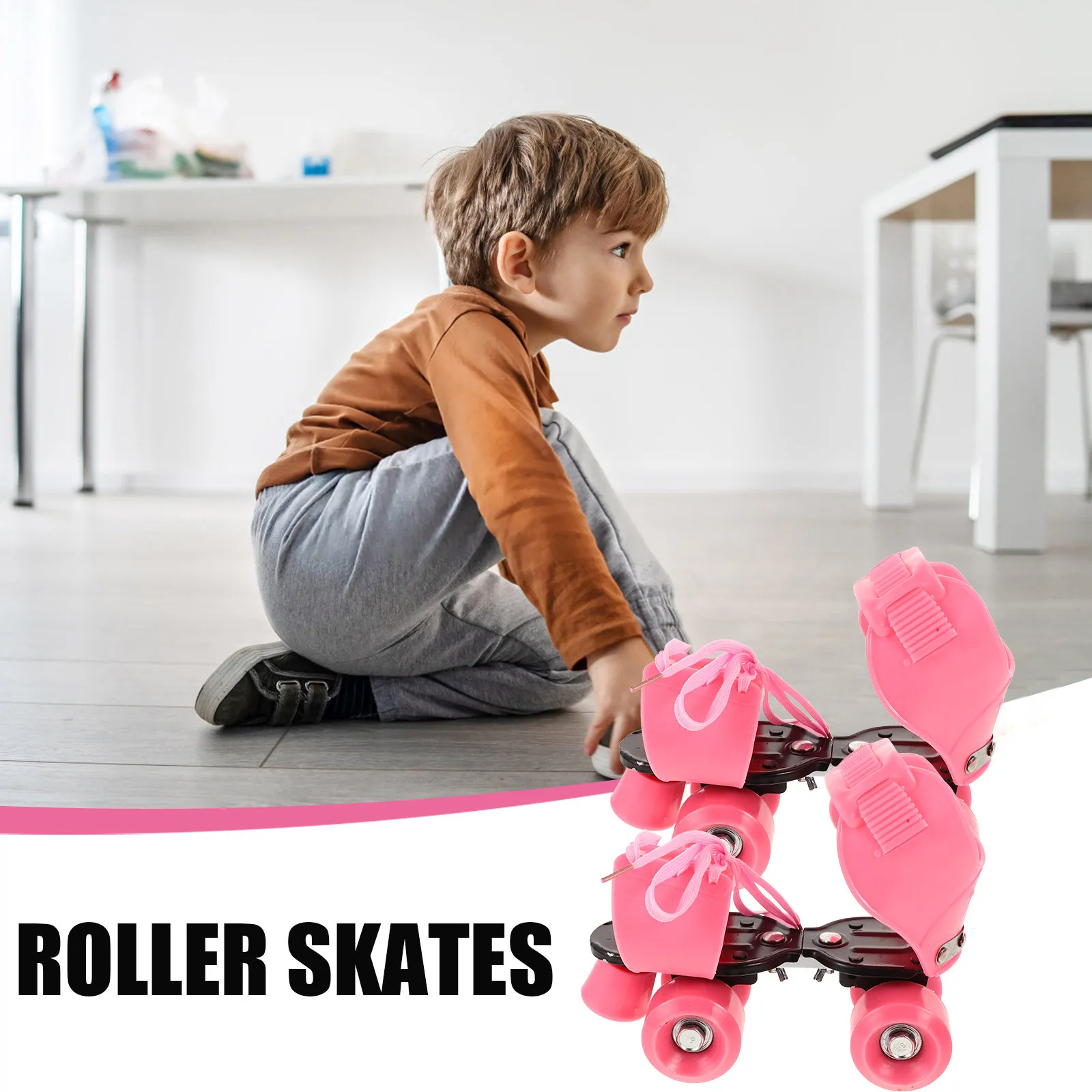 Verstellbare Rollschuhe mit vier Rollen aus Eisen, stabil, für Anfänger, Outdoor-Skateschuhe
