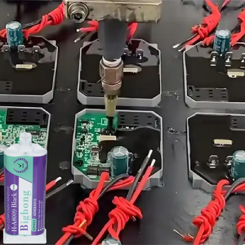 Bigbong Epoxid-Schwarzkleber 50ml 1:1 Harz AB-Klebstoffe für Granit, Stein, Holz, Keramik, Metall, Kunststoff, Riss- und Chip-Reparatur, Fugenversiegelung