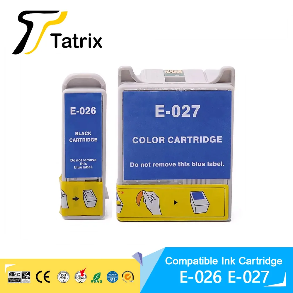 Tatrix T026 T027 Premium Color kompatible Tintenpatrone für Epson Stylus C50 Stylus Photo 810/820/830/ 830U/925/935 Image