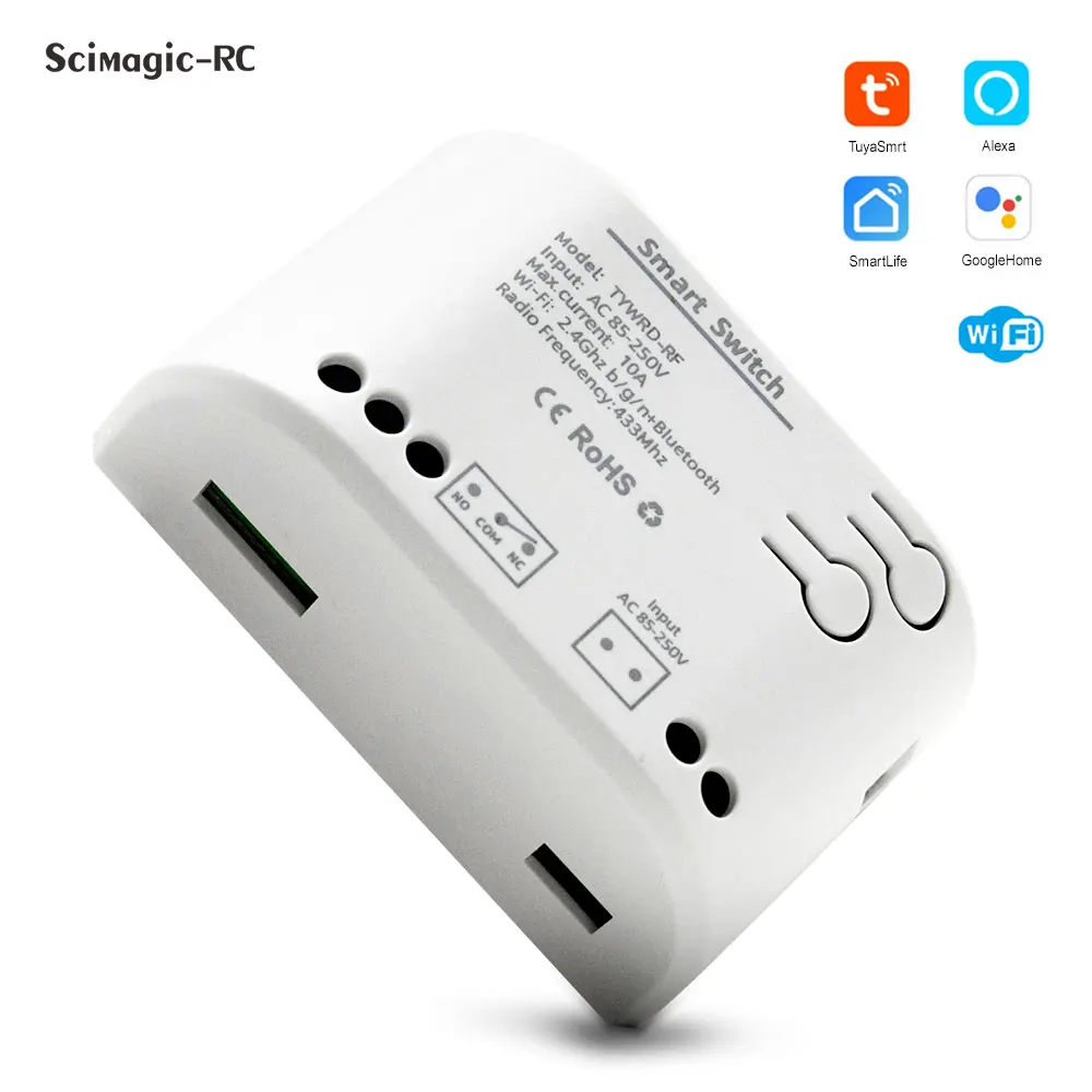 Tuya Smart Leben wifi schalter DC 5V 12v 24v 32v 220v Tipp/Self-Locking wireless relais Smart home Automation tür access remote contr Image