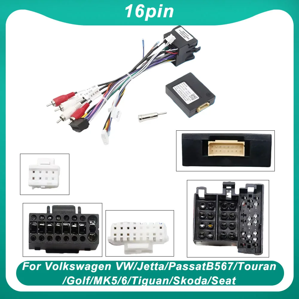 HiWorld CANBUS 16-poliges Verkabelungskabel für Fiat 500L/Doblo Bravo PANDA UNO Punto Fiorino Android Autoradio Image