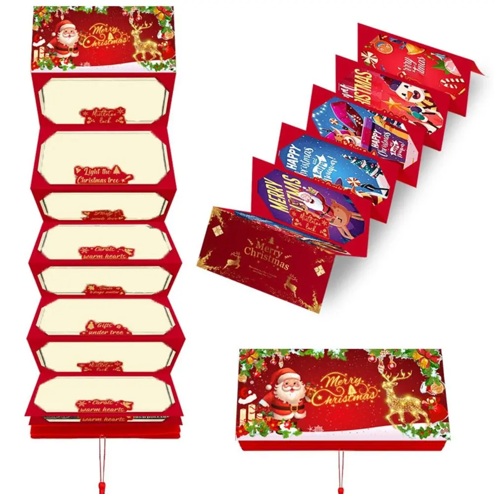 Neuer Weihnachtsmann, Weihnachts-Geld-Geschenkumschlag, Weihnachtsbaum mit 10 Fächern, Weihnachts-Geldhalter, weihnachtlicher roter Umschlag Image