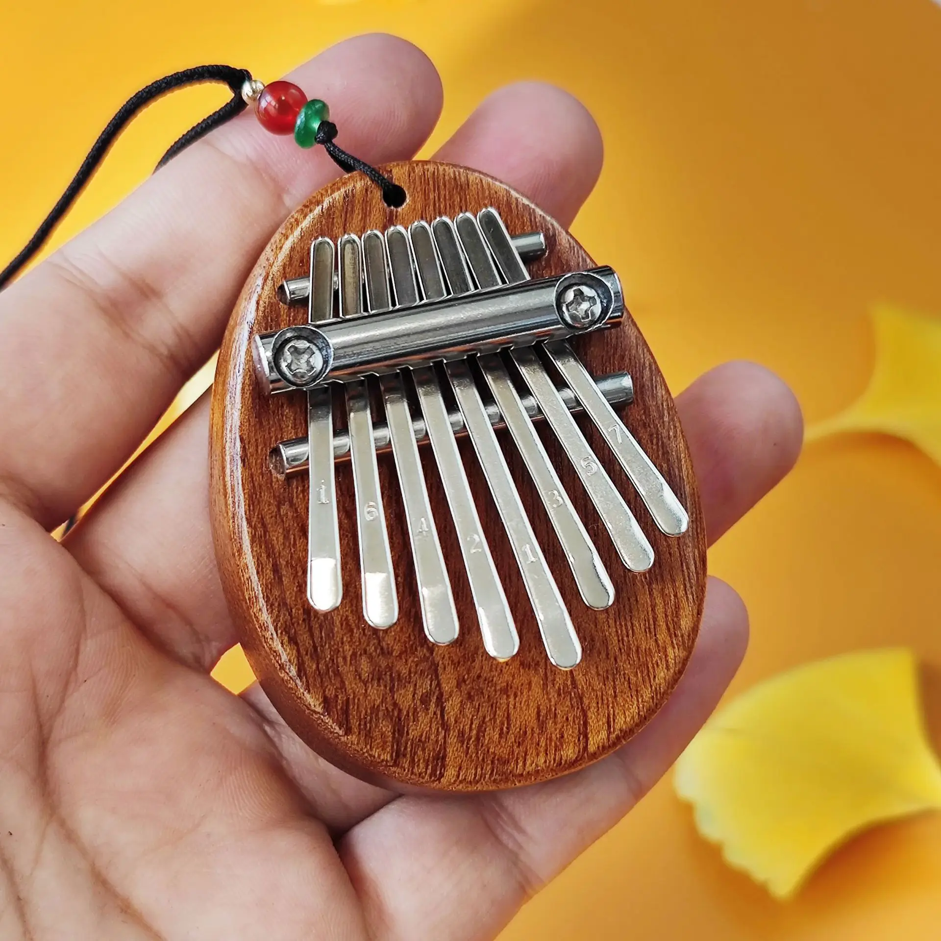 Holz- und Kalimba-Daumenklavier, tragbares Mini-Klavier mit 8 Tasten, braunes Fingerklavier für Kinder ab 14 Jahren, Geschenke für Musikinstrumente