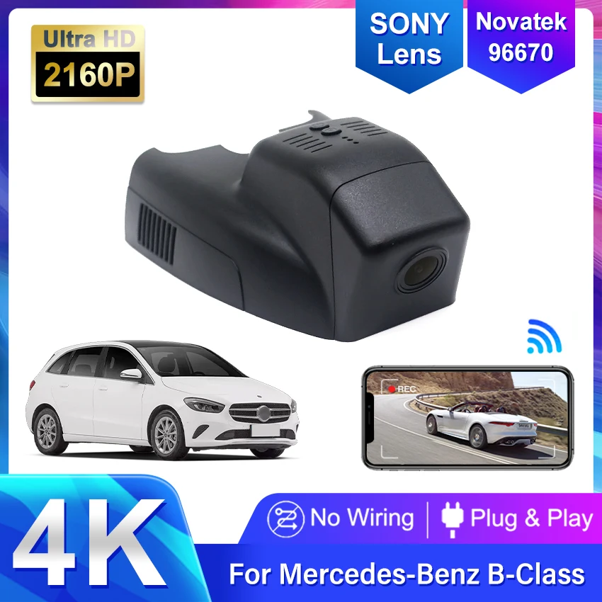 4K 2160P Plug and Play Auto DVR Video Recorder Dashcam Für Benz B Klasse w246 w247 für Mercedes Benz B180 B200 B250 B260 2011-2019 Image