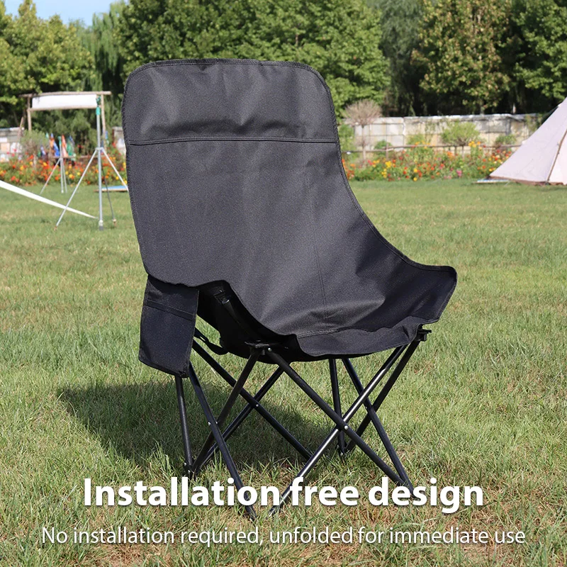 Klappbarer Campingstuhl, tragbar, für Touristen, Strand, Chaiselongue, Freizeit, Mondstuhl, Picknick, Skizzieren, Stühle, Angelbank, Gartenmöbel Image