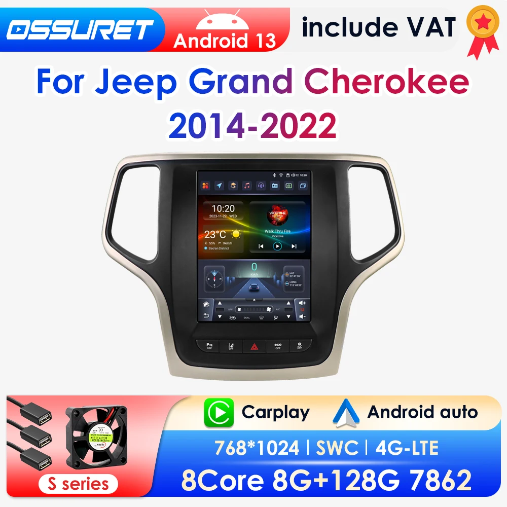 360 Kamera 9.7 ''android13 Autoradio für Jeep Grand Cherokee 2013-2016 Auto Multimedia Video 4g 2din Auto Stereo Wireless Carplay Image
