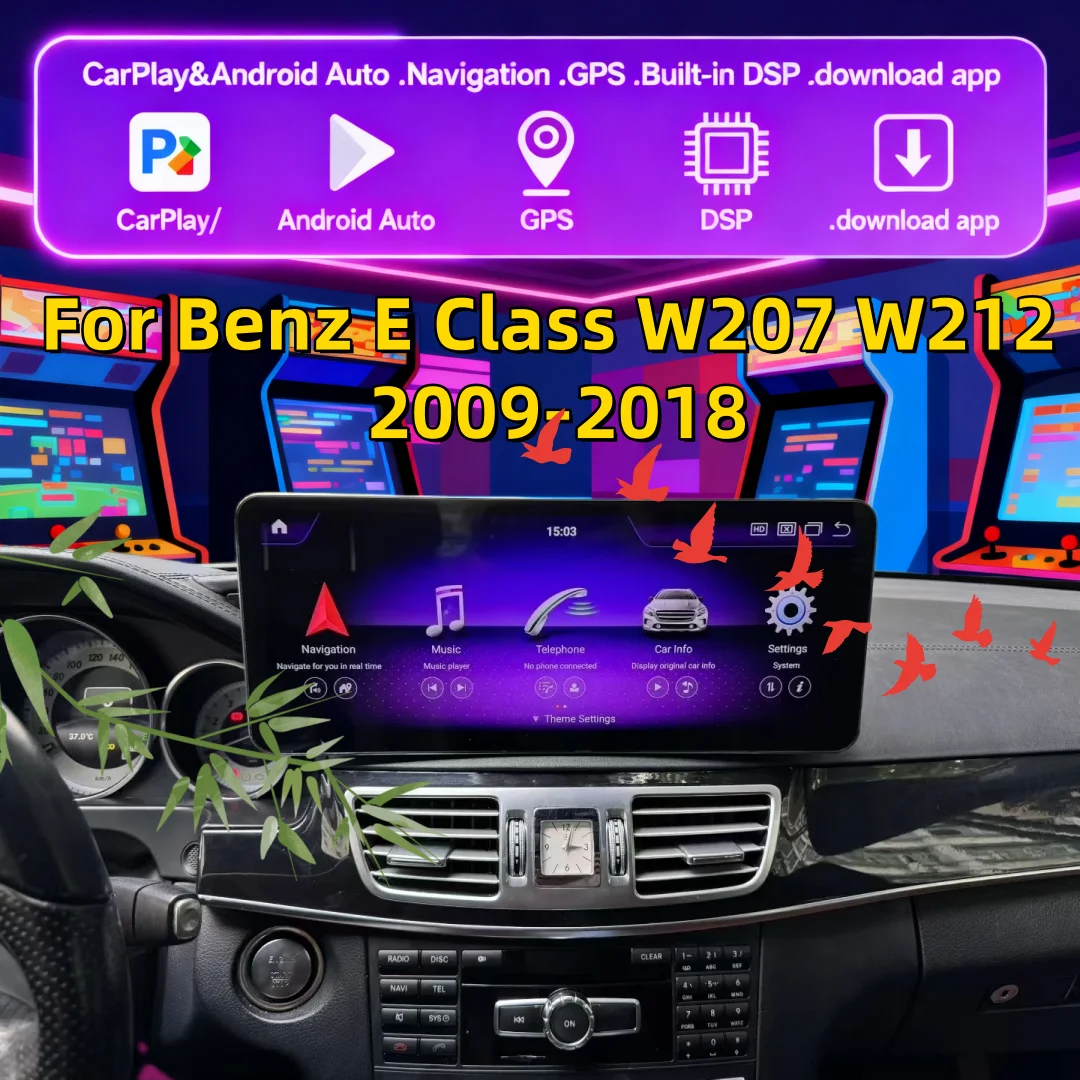 14,6 zoll Multimedia Auto Radio Video Player Für Benz E Klasse W207 W212 2009-2018 Carplay GPS navigation Kopf Einheit Android 14 Image