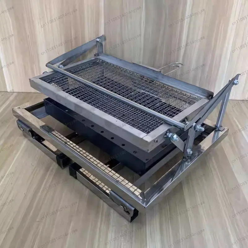 Tragbarer Klappgrill für Camping, Neuer Edelstahl-Grill für Fisch, Drehbarer Grill Image